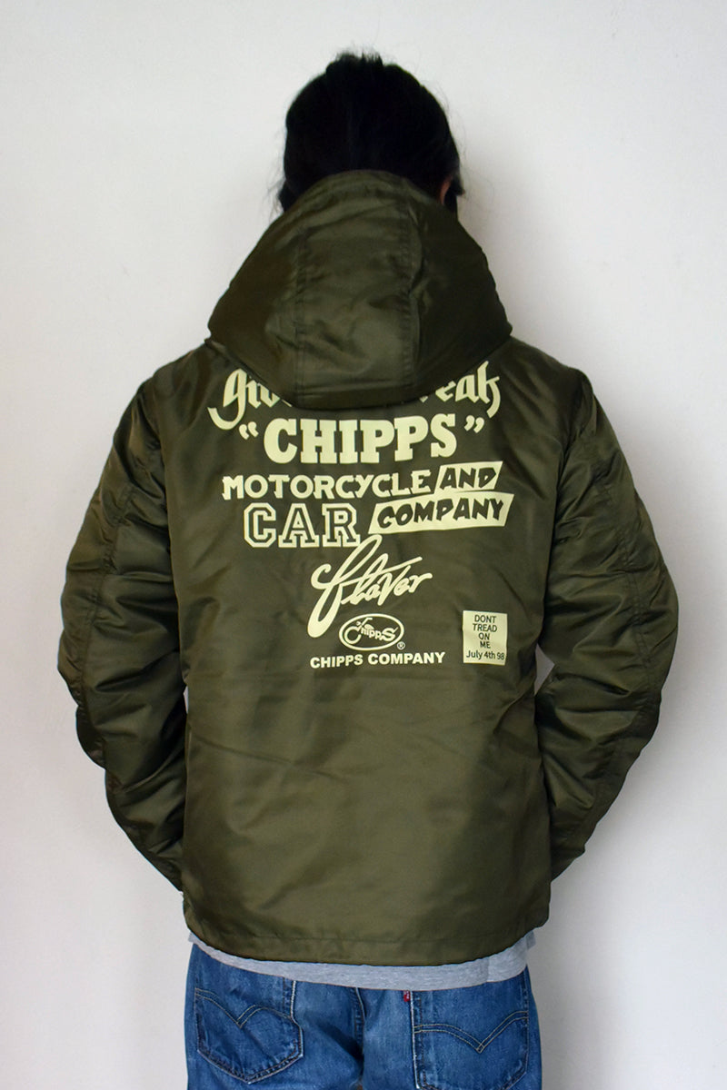 CHIPPS COMPANY チップスカンパニー / Embroidery 裏ボアフーディージャケット / OLIVE