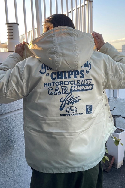 CHIPPS COMPANY チップスカンパニー / Embroidery 裏ボアフーディージャケット / WHITE