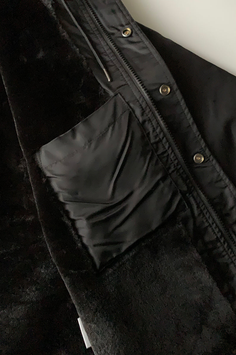 CHIPPS COMPANY チップスカンパニー / Embroidery 裏ボアフーディージャケット / BLACK