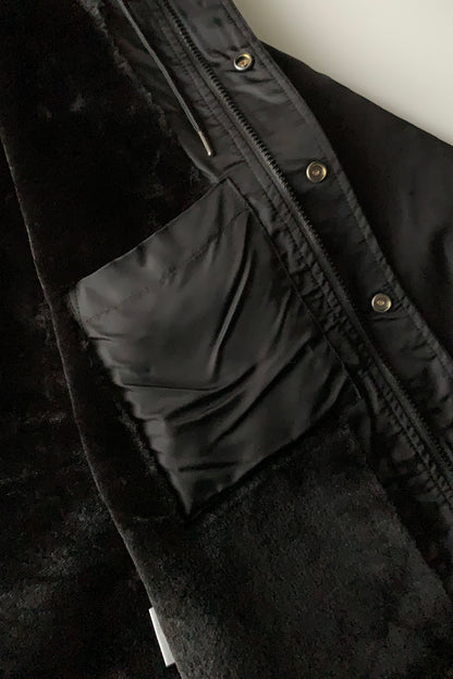 CHIPPS COMPANY チップスカンパニー / Embroidery 裏ボアフーディージャケット / BLACK