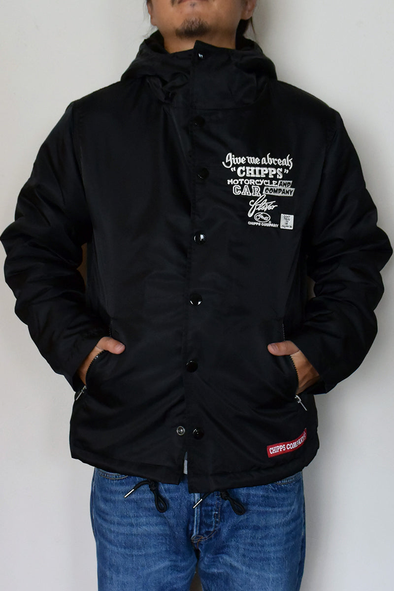 CHIPPS COMPANY チップスカンパニー / Embroidery 裏ボアフーディージャケット / BLACK