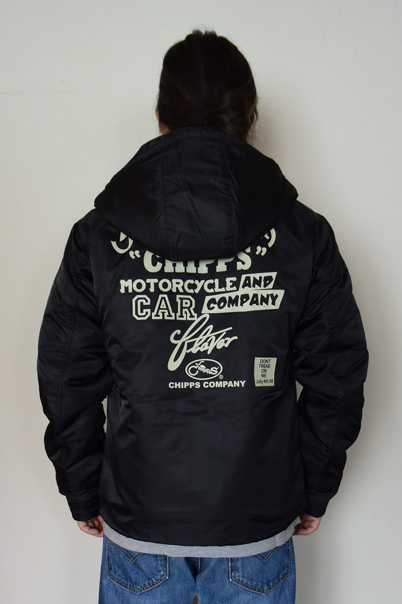 CHIPPS COMPANY チップスカンパニー / Embroidery 裏ボアフーディージャケット / BLACK