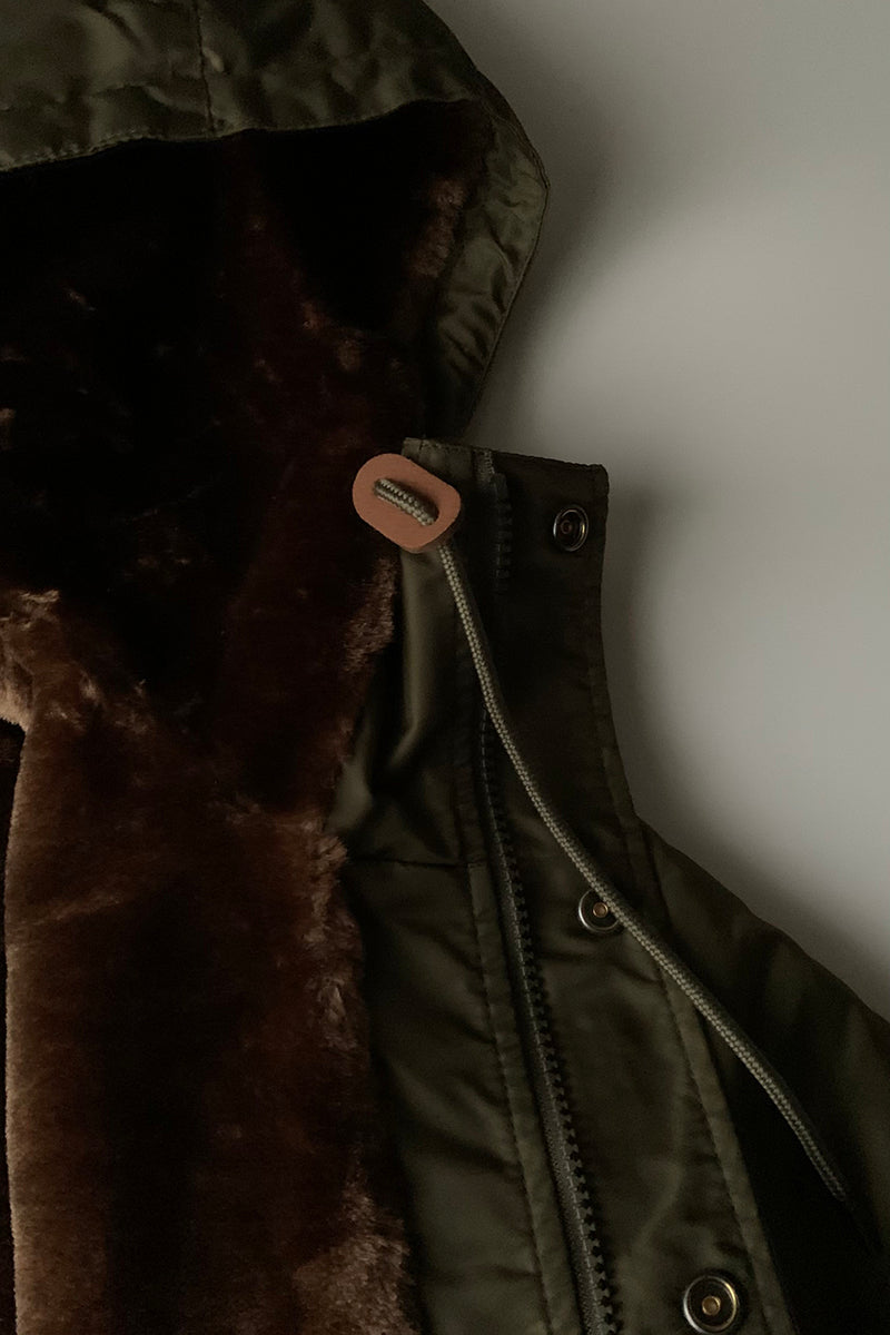 CHIPPS COMPANY チップスカンパニー / Embroidery 裏ボアフーディージャケット / OLIVE