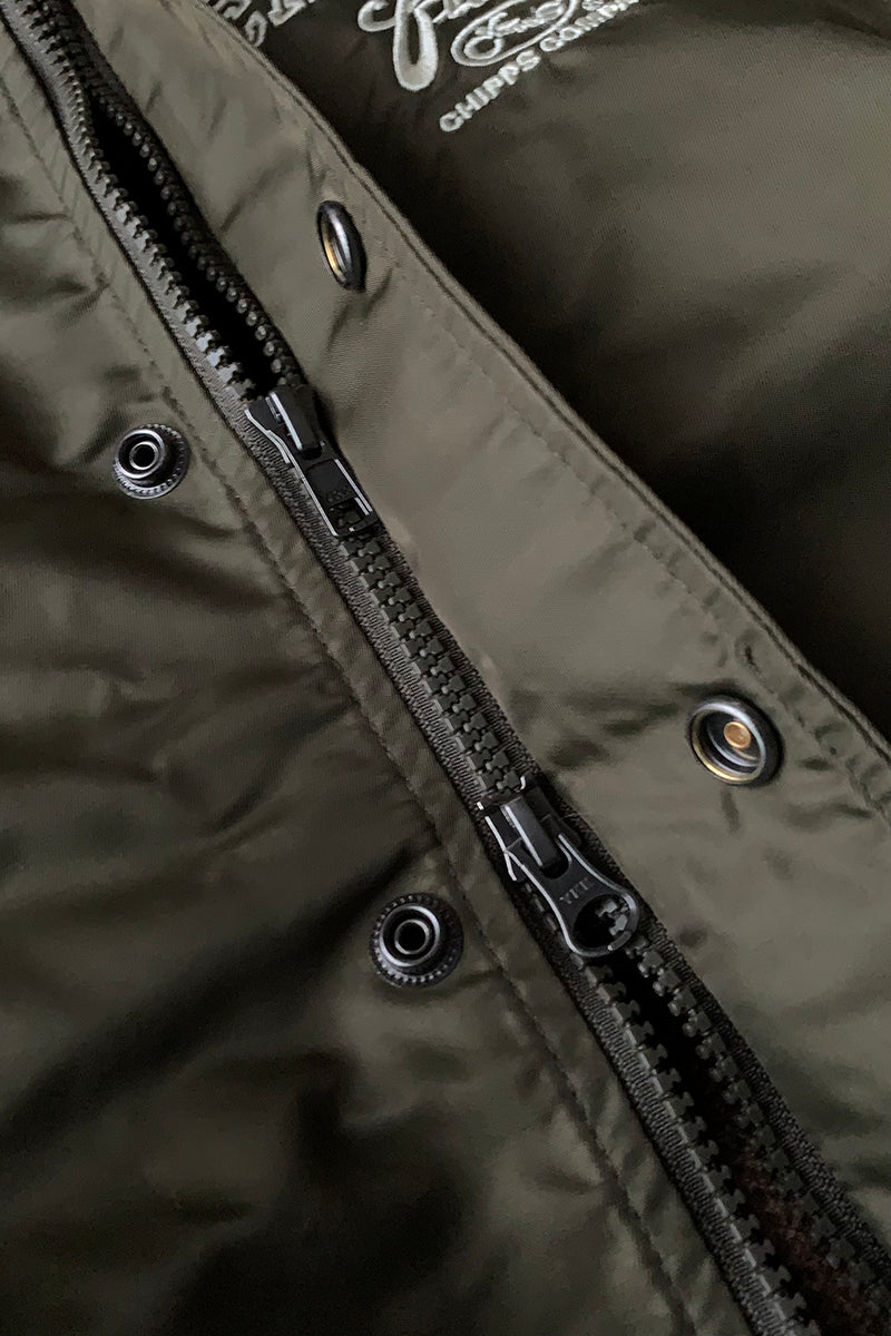 CHIPPS COMPANY チップスカンパニー / Embroidery 裏ボアフーディージャケット / OLIVE