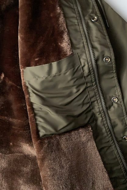 CHIPPS COMPANY チップスカンパニー / Embroidery 裏ボアフーディージャケット / OLIVE