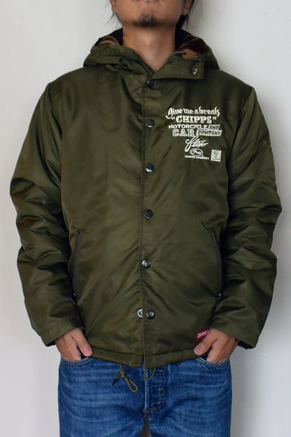 CHIPPS COMPANY チップスカンパニー / Embroidery 裏ボアフーディージャケット / OLIVE