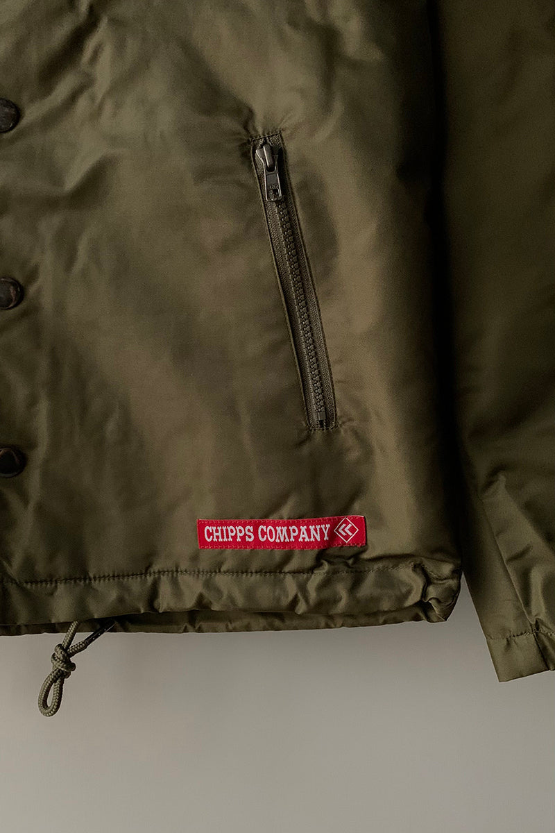 CHIPPS COMPANY チップスカンパニー / Embroidery 裏ボアフーディージャケット / OLIVE
