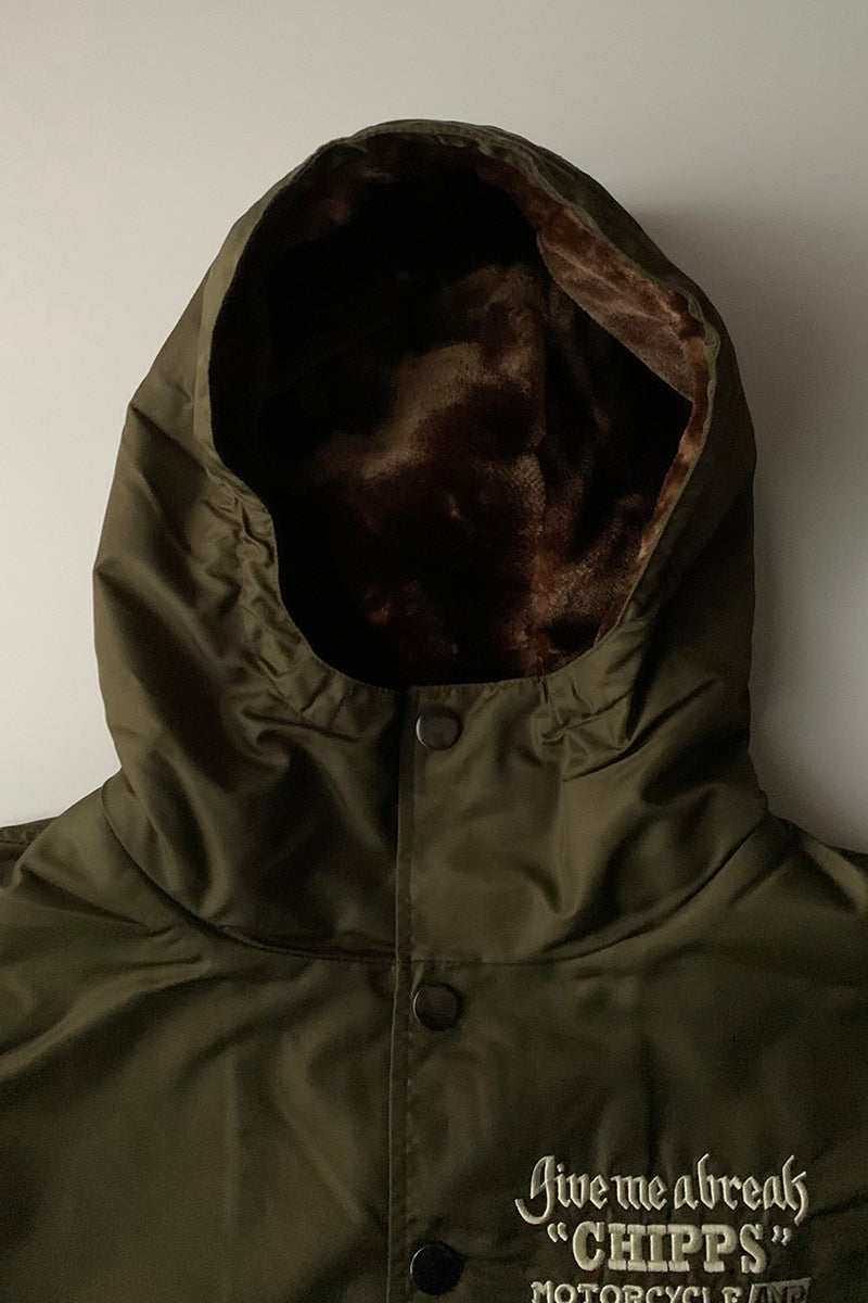 CHIPPS COMPANY チップスカンパニー / Embroidery 裏ボアフーディージャケット / OLIVE