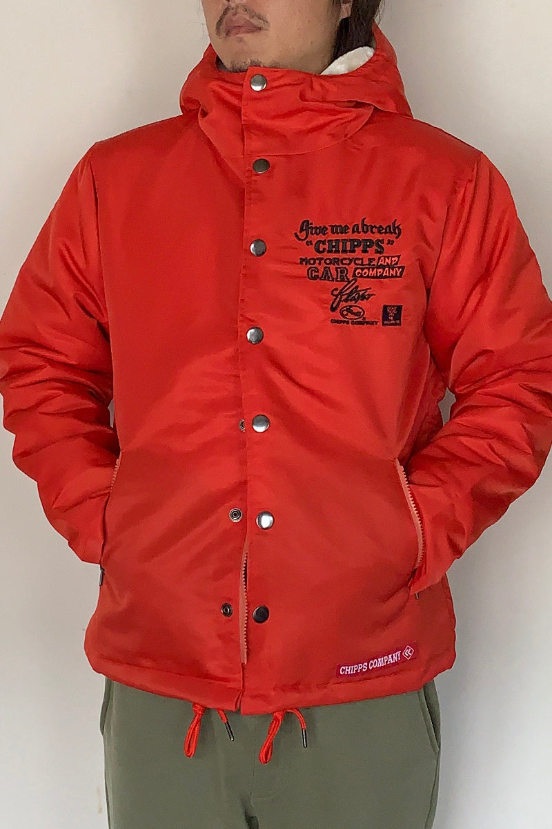CHIPPS COMPANY チップスカンパニー / Embroidery 裏ボアフーディージャケット / ORANGE